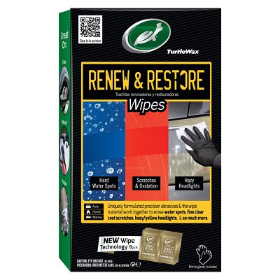 Turtle Wax 54349 Renew and Restore Wipes, Car Paint Scratch Removal, Works on