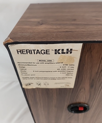 Vintage Heritage KLH Model 2080 Speaker Cabinet - Picture 4 of 4