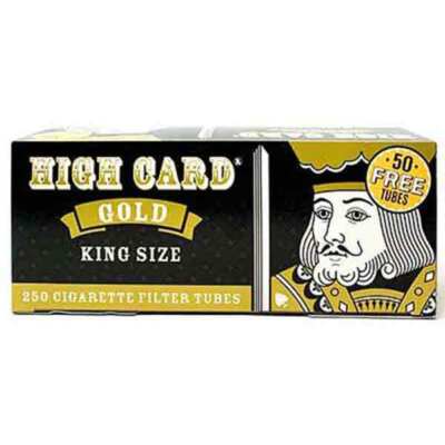 high card cigarette tubes HIGH CARD Gold (Light) Cigarette Tubes - King Size Filter Tubes (1 Box of  250)