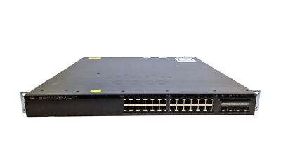 Cisco WS-C3650-24PS-E 24-Port Gigabit PoE+ Switch 2 x PSU