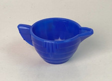 Akro Agate Tea Set Small Cobalt Blue Creamer Stacked Disc Interior Panel 1-1/4"