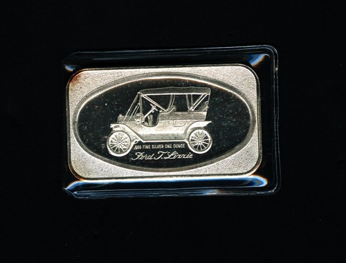VINTAGE Art Bar - Ford T. Lizzie 1 Oz. .999 Silver - One Troy Ounce - Picture 3 of 3