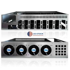 Mining Rig Frame 8 GPU Miner Case w/ 4 Fans and 4GB DDR3 Mining Motherboard