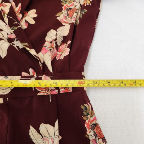 Zara Basic Collection Jumpsuit Women's XS Burgundy Floral Cottagecore Boho Chic - Picture 15 of 22