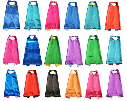 Children's Dress Up Satin Play Cape Solid Colors USA FAST SHIP STOCKING STUFFER - Picture 17 of 21