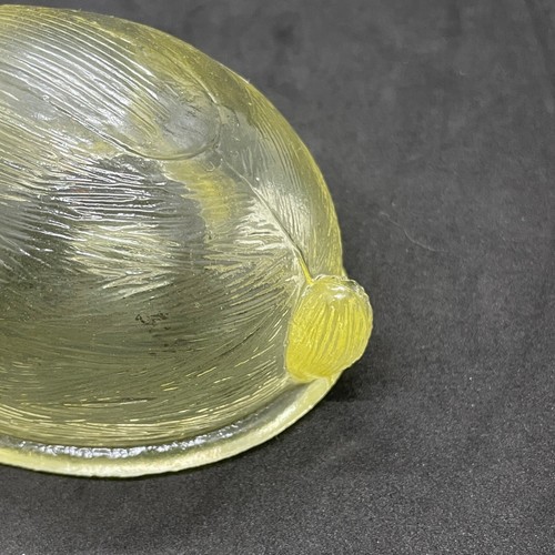 Vintage Lillian Vernon Art Glass Easter Bunny On Nest Candy Dish YELLOW - Picture 10 of 11