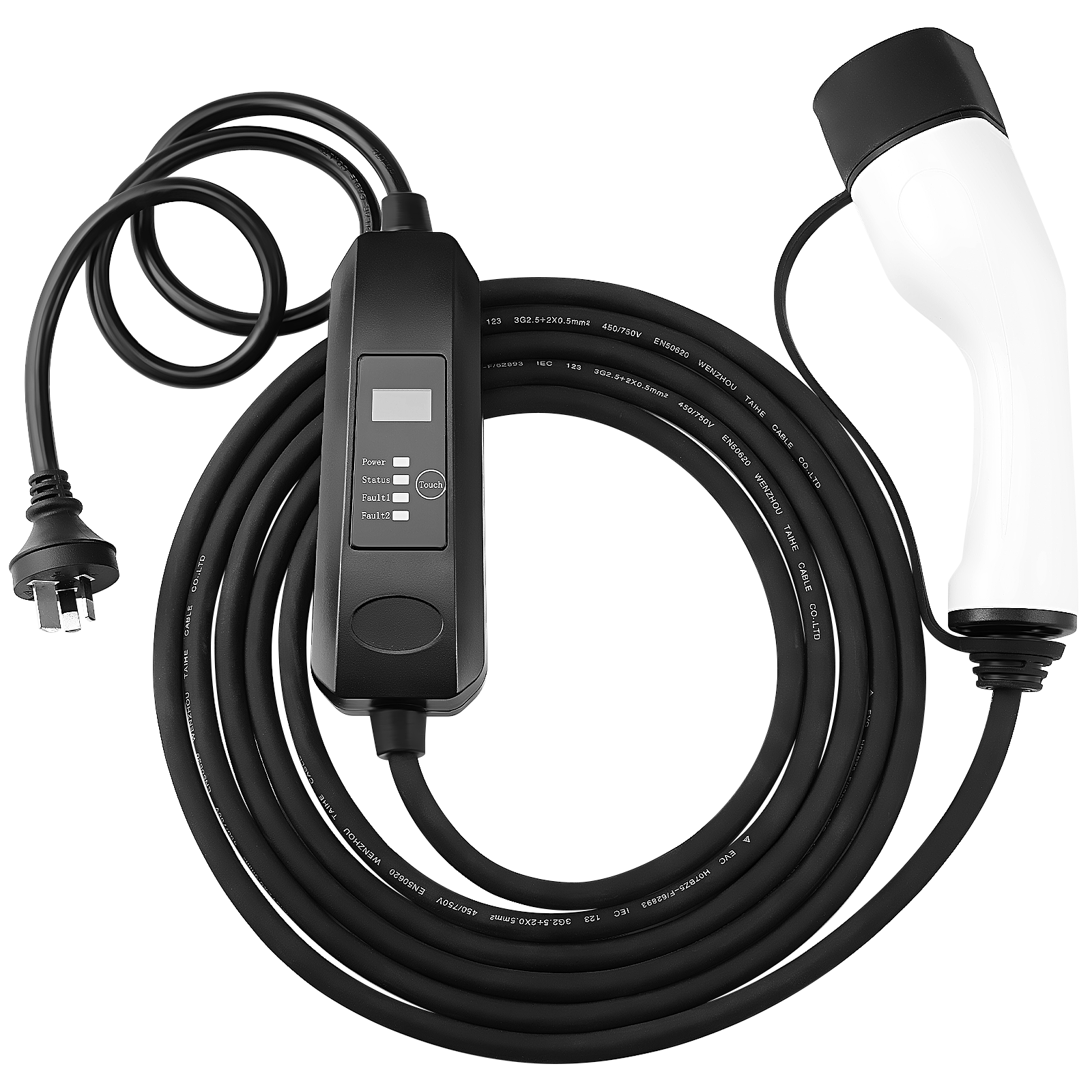 TPU 16Amp Portable Electric Vehicle EV Charger Type2 Adjustable AU Plug