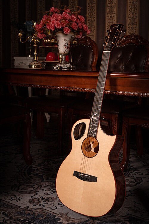 Cort Roselyn Redux Acoustic Guitar Unique Design All Solid Wood OM