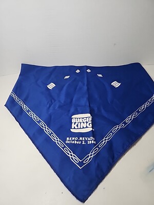 1980s Burger King Bandana Reno Nevada Blue 1985 Burger Vintage | eBay