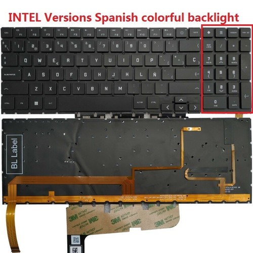 Laptop HP Omen 16-wf 16-wd 16-wd0063dx TPN-C167 TPN-C168 Spanish/Latin Keyboard - Picture 2 of 15