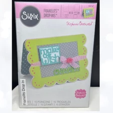 Sizzix Stephanie Barnard SCALLOP WITH GREETINGS Drop Ins 660147 Framelits Dies