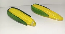 Lot of 2 Glass Fruit Vegetable Corn on Cob Murano Style Vintage Hand Blown