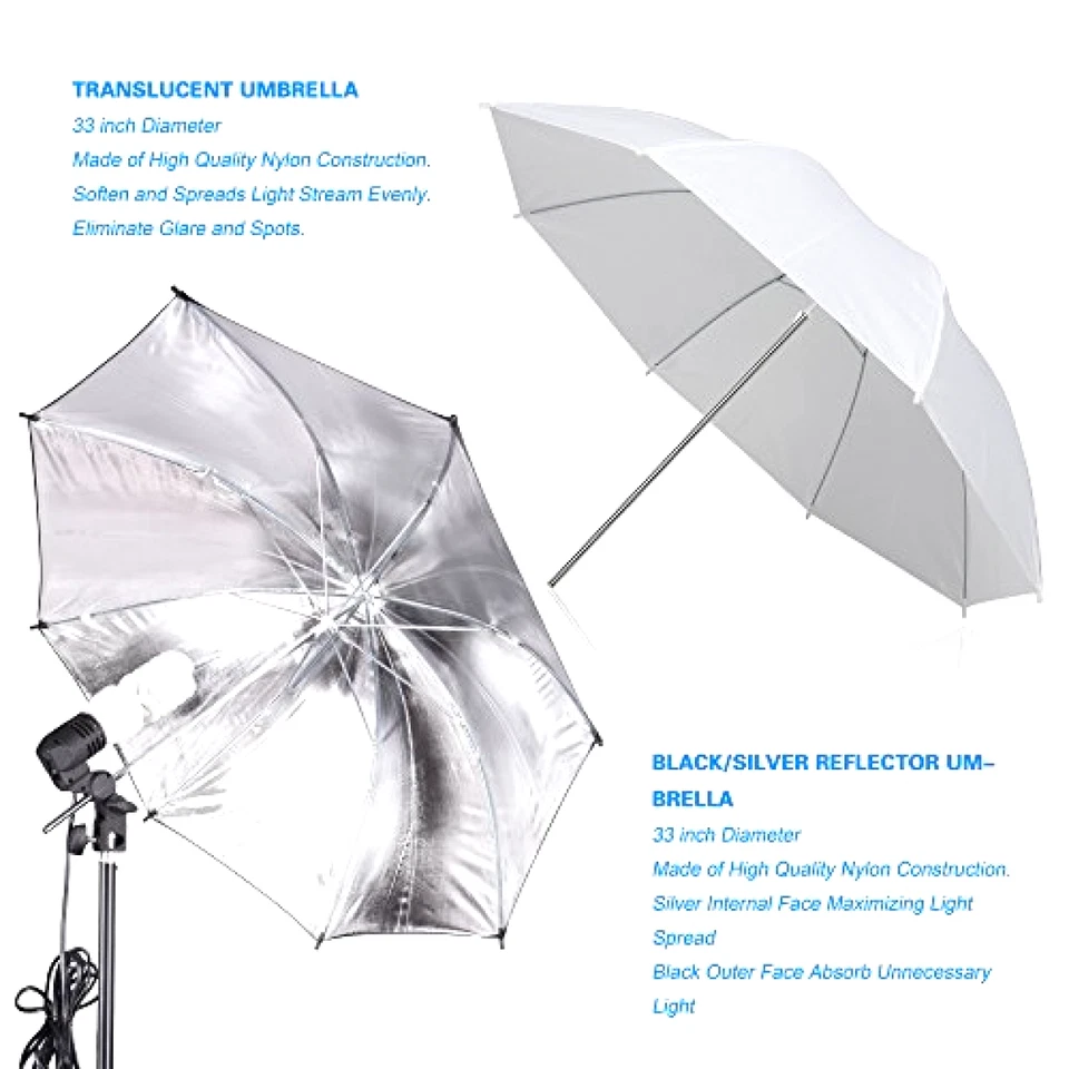 600W Photography Photo Video Portrait Studio Day Light Umbrella Lighting Kit Pro - Image 4 of 4