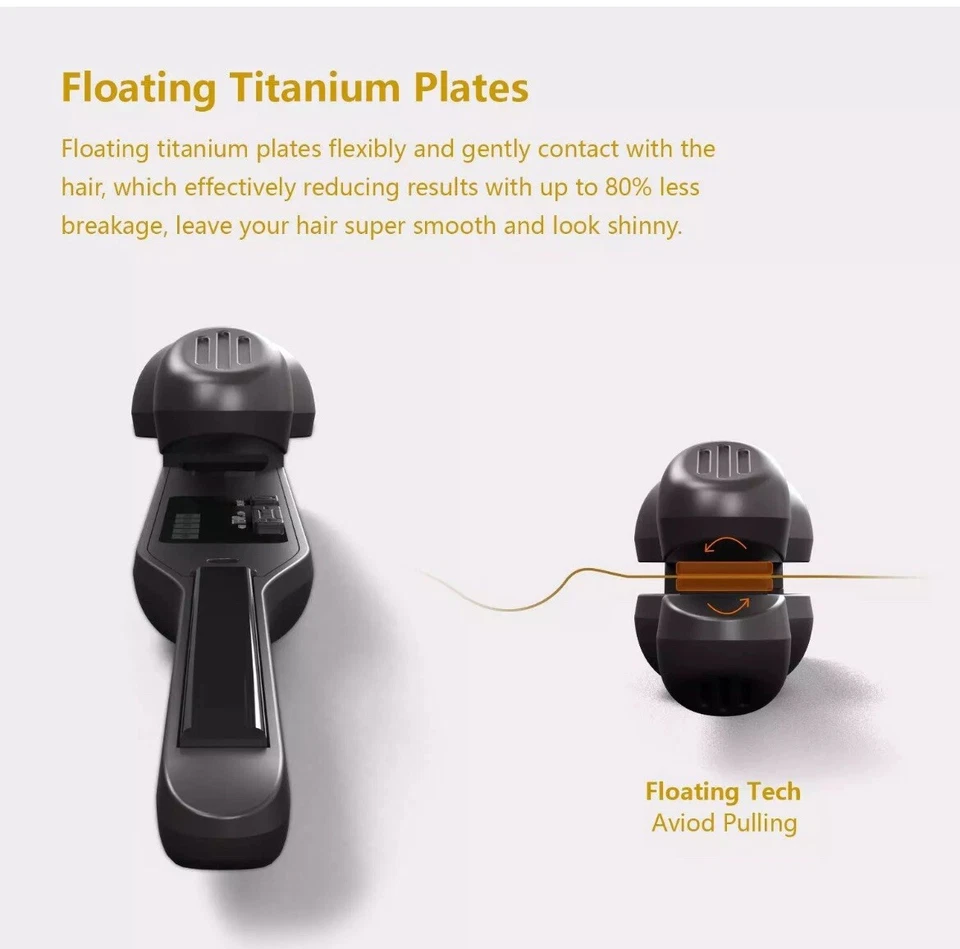 KIPOZI Pencil Flat Iron 0.3" Titanium Small Flat Iron Beard Hair Straightener US - Image 3 of 4