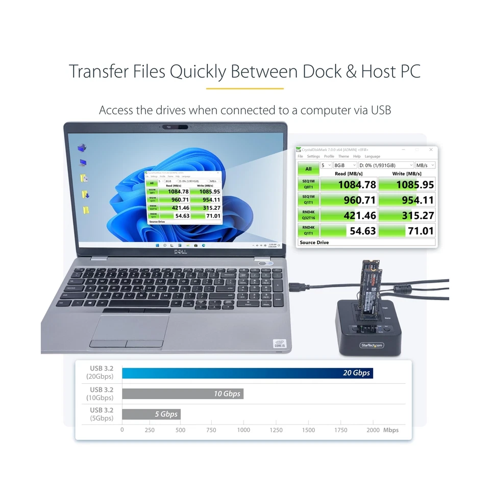 StarTech.com 1:1 M.2 NVMe Drive Duplicator, 90GBpm Standalone M.2 SSD Cloner/... - Image 4 of 4
