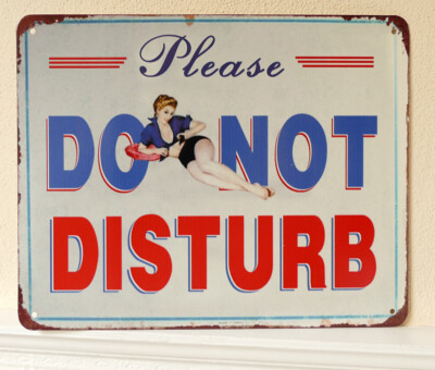 Metallschild Blechschild Do not disturb sexy Pin Up Vintage Retro 25x20cm
