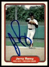1982 Fleer Jerry Remy Auto Boston Red Sox #304 COA Card Signed