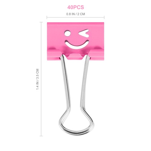 NUOLUX 40pcs Binder Clips Smile Face Datei Büroklammer für Home School Office - 第 6/6 張圖片