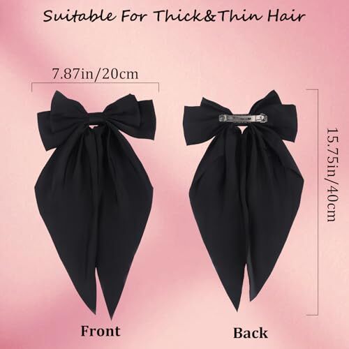 Hair Bows For Women Girls, 4PCS Large Bowknot Hair Accessories, Silk Satin  - Bild 4 von 7