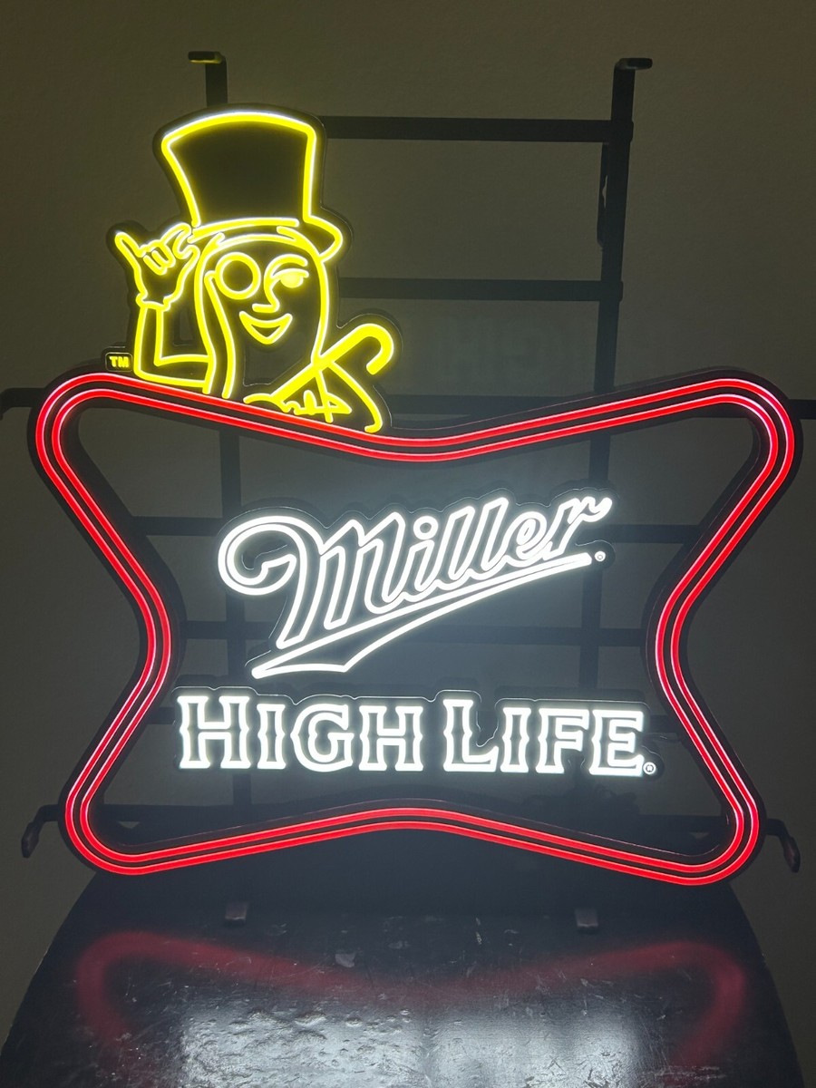 まやはかたらMiller・beer ネオンサイン MILLER HIGH LIFE LED BEER BAR SIGN MAN CAVE GARAGE DECOR MR