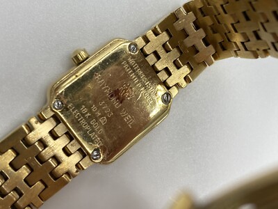 Reymond Weil Fidelio 18K Gold Plated Ladies Black Dial Tank