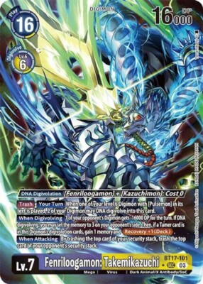 TCG Secret Crisis Secret Rare Fenriloogamon: Takemikazuchi BT17