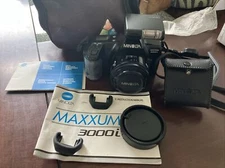 Minolta Maxxum 3000i SLR Film Camera With Case Strap  New Battery Tested