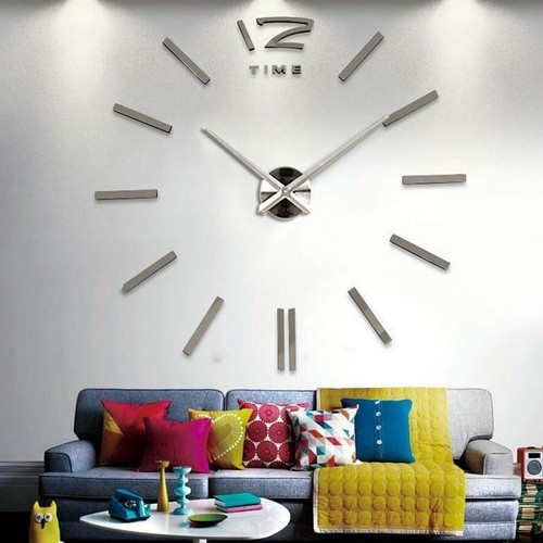 Big 3D Wall Clock Decal Sticker Huge Home DIY Large Room Watch Decor Abstract - Picture 5 of 21