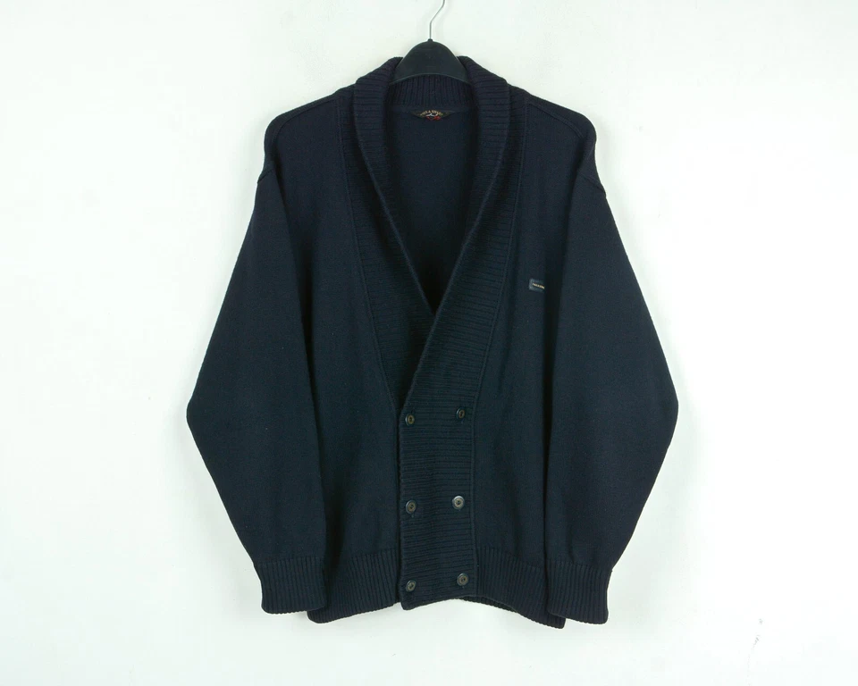 PAUL & SHARK Mens L Wool Cardigan Sweater Knit Jumper Jacket vintage button up - Image 2 of 4