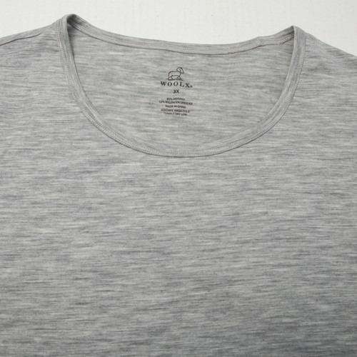 WoolX Shirt Womens 3X Gray Heather Crew Neck Short Sleeves Merino Wool