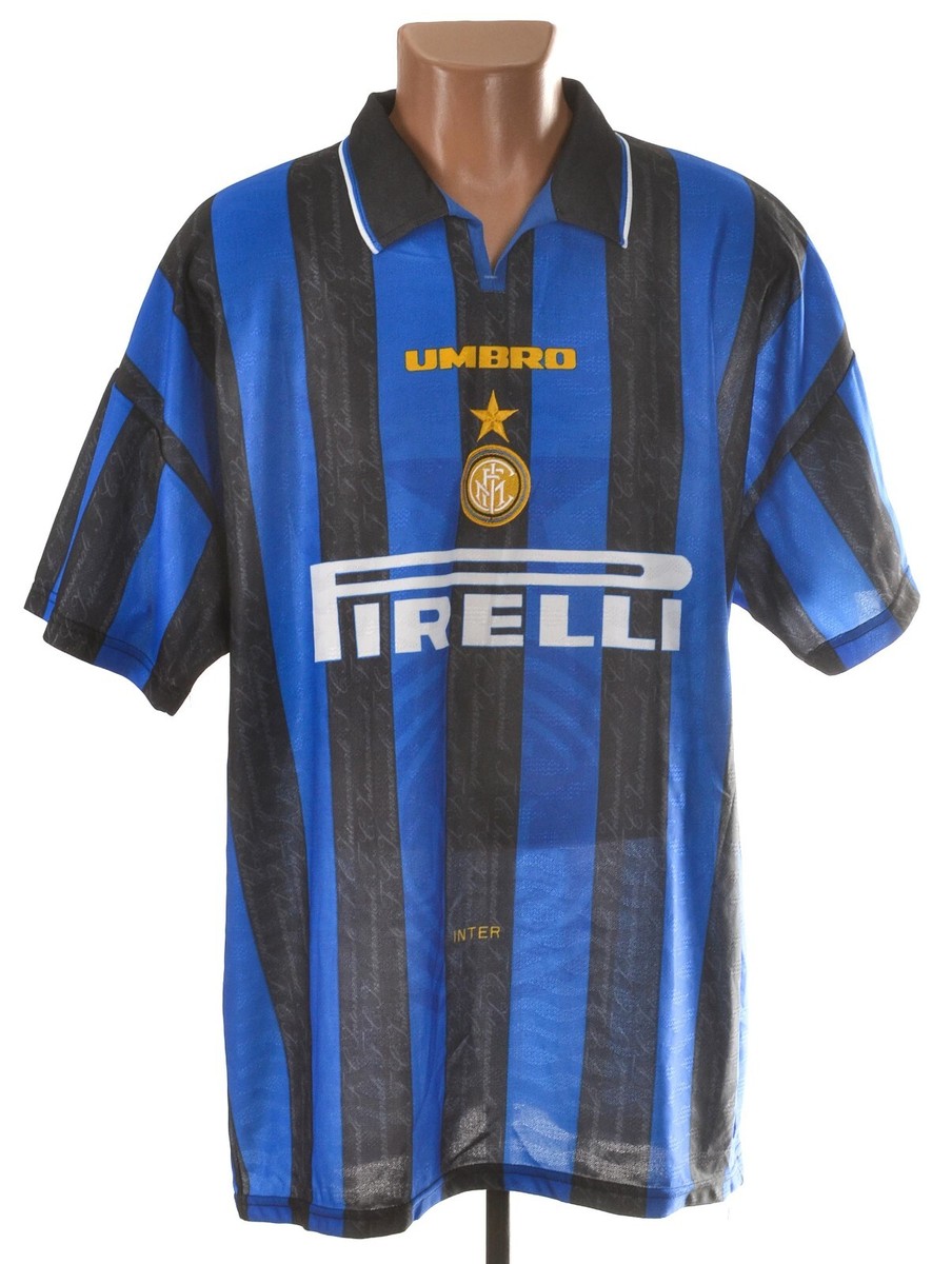 INTER MILAN ITALY 1996/1997 HOME FOOTBALL SHIRT UMBRO SIZE XL