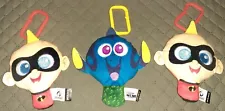 3x Keychains 2 The Incredibles + 1 Finding Nemo NWOT Toy Play Keychains 
