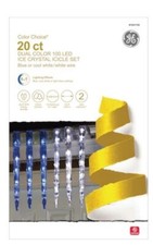 GE Color Choice Dual Color Cool White / Blue 20 Ct LED Icicle Lights - 1041109