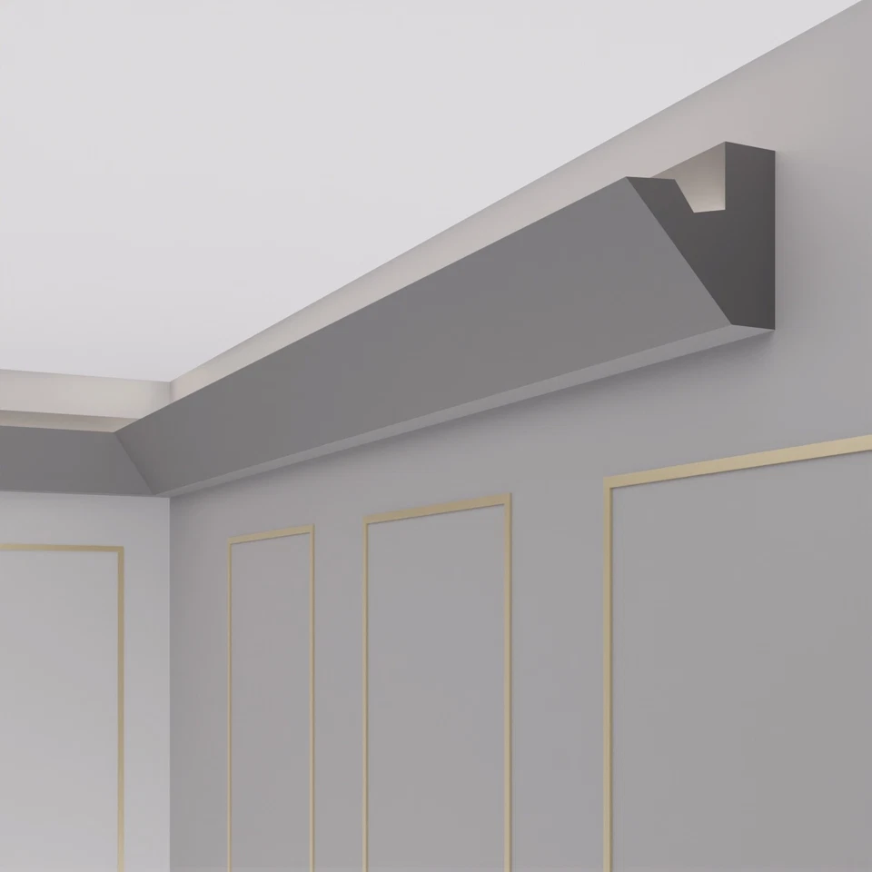 12m LED Zierleiste XPS + Ecken, Profil OL-5 für Decke/Wand Beleuchtung