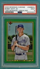 2020 Bowman Chrome Bobby Witt Jr. 1990 Bowman Green Refractor /99 #90BBWJ PSA 9!