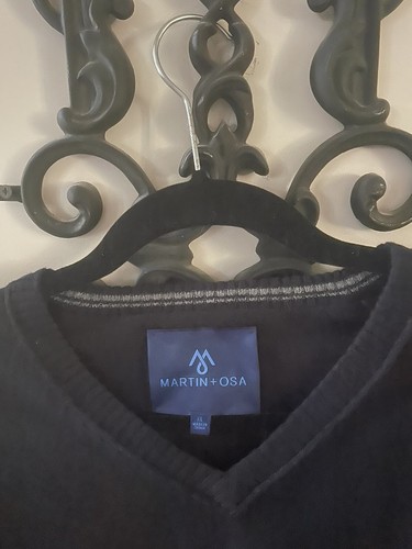 Martin + Osa Herren XL Sweater Pulli Schwarz Baumwolle Wolle V-Ausschnitt Neu mit Etikett - Bild 7 von 12