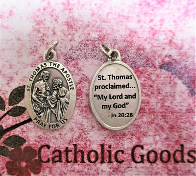 St. Saint Thomas the Apostle - My Lord and My God -  Silver tone OX 1'' Medal 