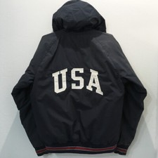 VTG POLO Ralph Lauren USA FLAG LOGO DOWN JACKET HOODIE YOUTH SIZE XL