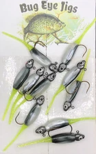 10 Pack 1/16 Oz Gray And Green Sparkle  Crappie Jigs (Smokey Storm)