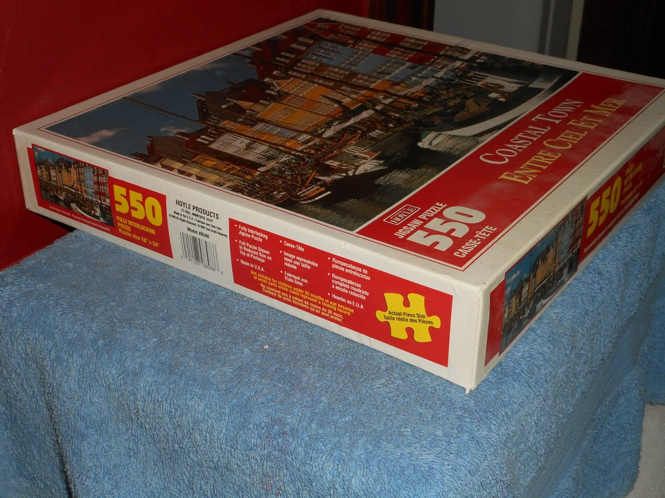 HOYLE Jigsaw Puzzle COASTAL TOWN 550 Pcs. Vintage 1999 New Factory Sealed - Image 4 of 4