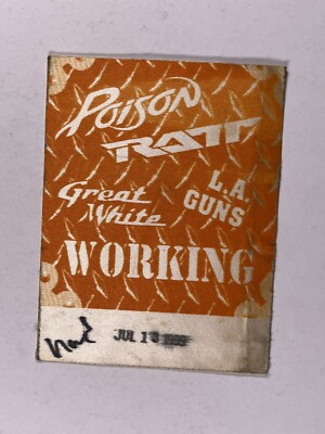 Poison Working Pass L.A. Gun Aufkleber Meadows Musiktheater Hartford Juli 1999