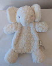 Dream Gro Elephant 10" Lovey Security Baby Toy Crinkle Ears White Ivory