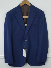Men Suitsupply Blazer Lazio Pure Wool Blue Vitale Barberis Size EU52 UK/US42