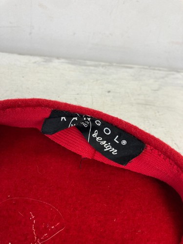 Gorra plana de lana roja vintage KANGOL para mujer años 90 talla única hecha en Inglaterra - Imagen 9 de 9