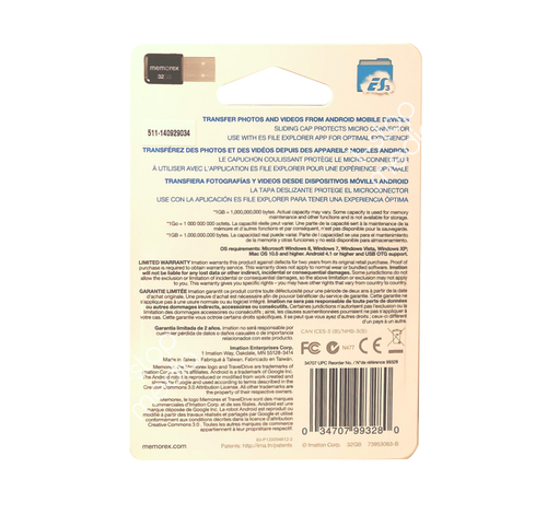 Memorex Dual Express TravelDrive 32GB USB 3.0 for Android 4.1 Devices and Higher - Picture 4 of 4