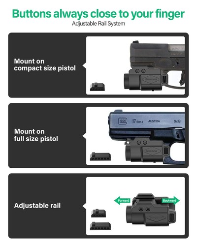 Pistola Linterna Tactica LED Montaje En Riel Luz Recargable Para Armas 700 Lum - Imagen 2 de 9