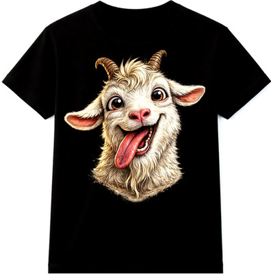 Ziege T-Shirt lustig albern Bauernhof Tier Grafik Tee Freizeit Humor Outfit Top