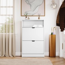 Modern 2 3 Drawer Narrow Shelf Shoe Cabinet Hallway Organiser Storage Unit MDF