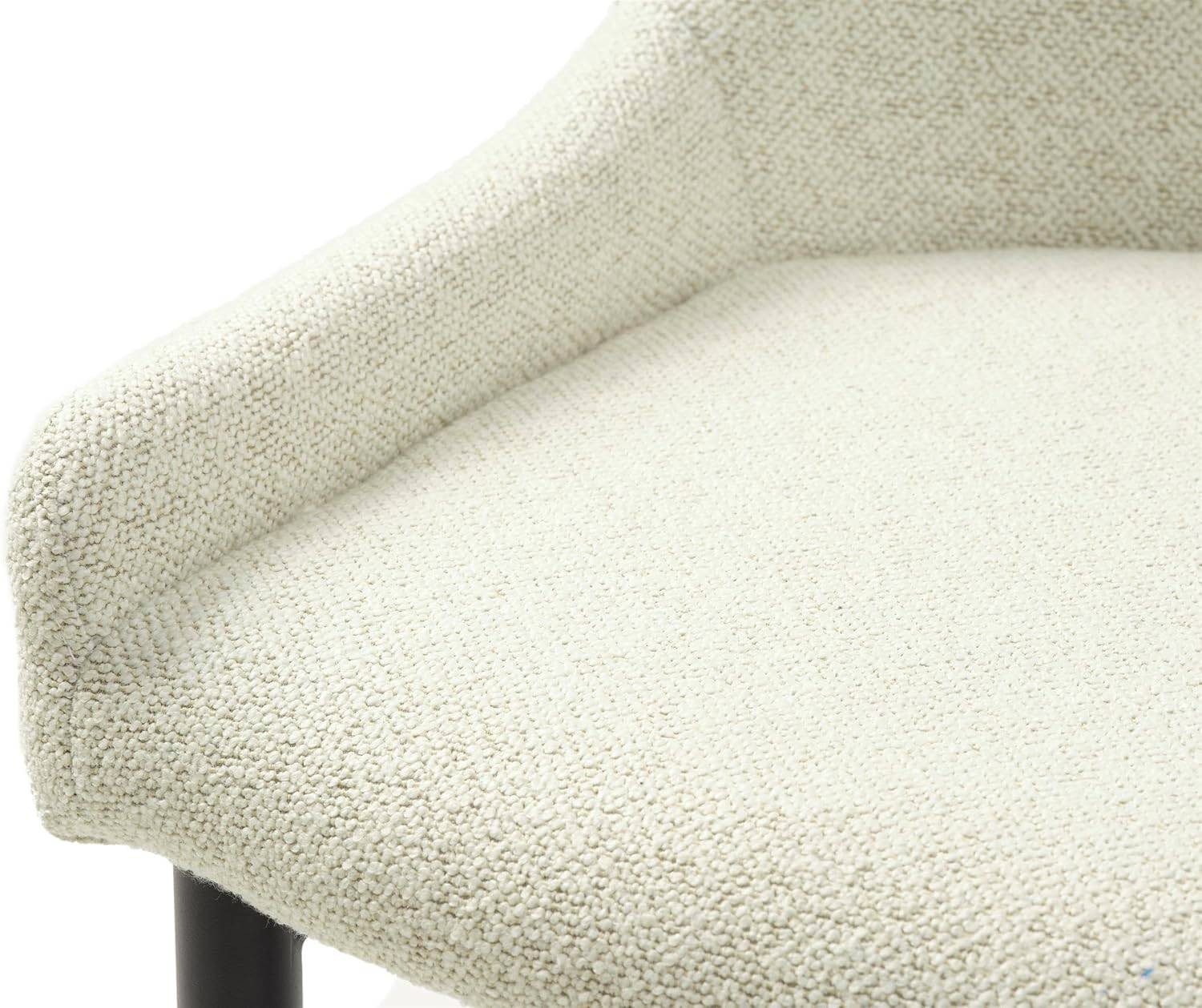 Benjamin Off-White Boucle Fabric Dining Chairs Set of 2 thumbnail 9