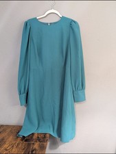 J. Crew Teal Long-Sleeve A-Line Dress